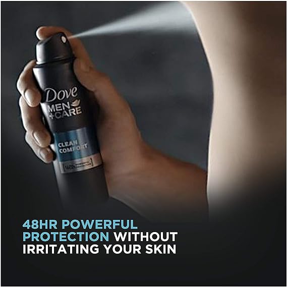 Dove Men + Care Dry Spray antitranspirante, Clean Comfort 3,8 oz (2 Pack)