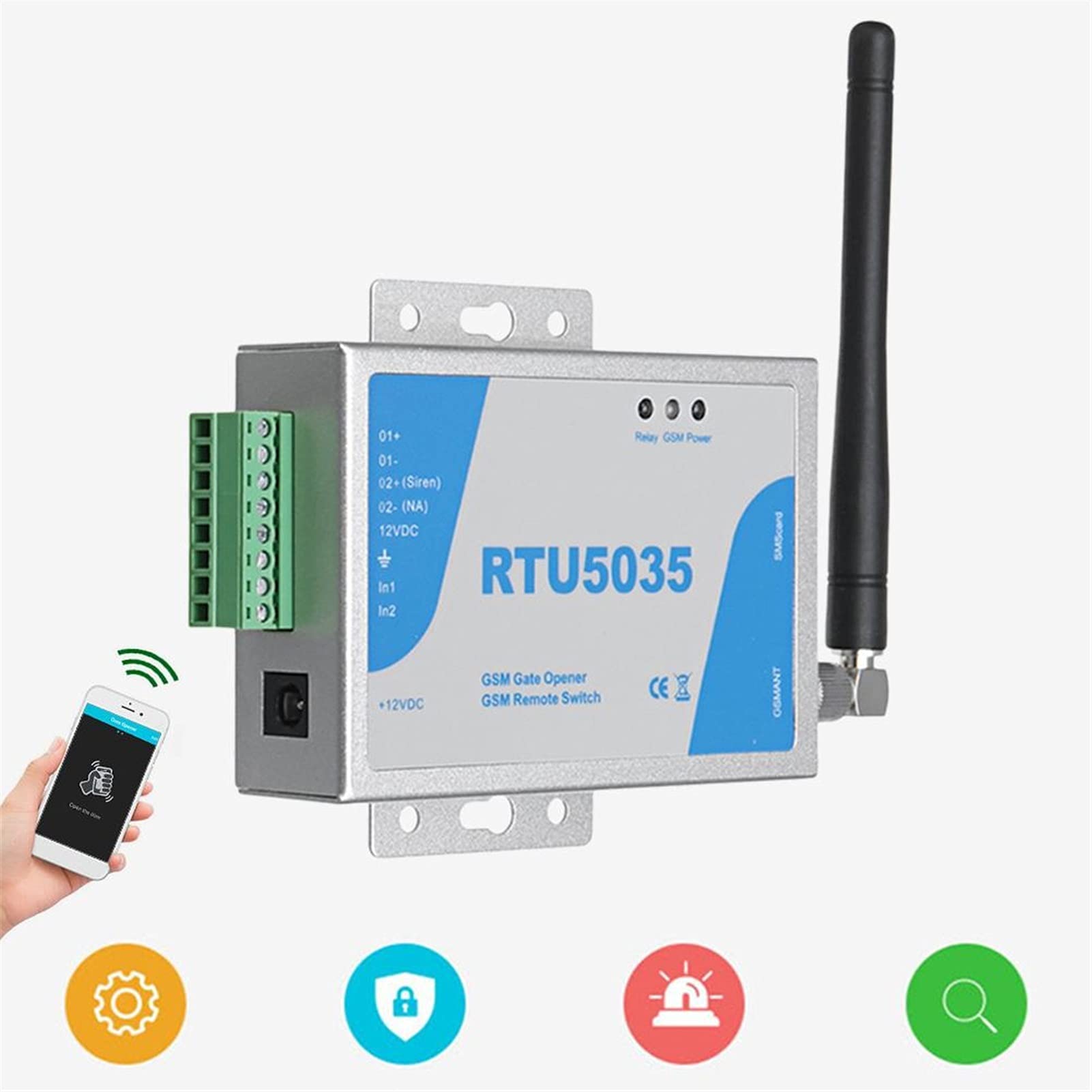 Abridor de puerta de Garaje, RTU5024 RTU5035 GSM Interruptor de la puerta Interruptor de retransmisión de la puerta de control remoto Acceso a la puerta de la puerta de la puerta inalámbrica por Llame
