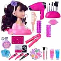 Testa Bambola Da Truccare E Pettinare Per Bambini - 25 Cm Con Accessori Capelli E Trucco, Gioco Creativo - Foto 2