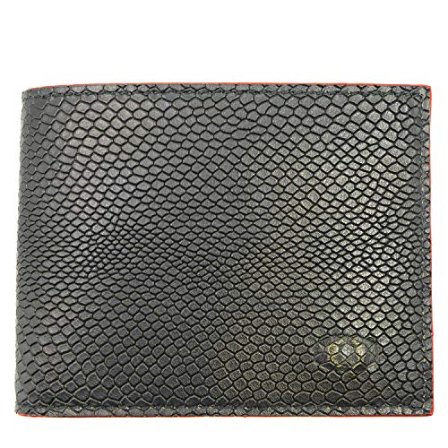 ColdFire Snake Eye Slim Leather Wallet - 6 Card Slots - Red - RFID Blocking - Bifold Multi Compartment Design - Snakeskin Pattern - Limited Edition (Red Edges)2