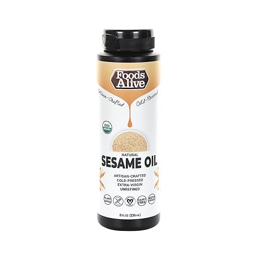 Foods Alive Aceite orgánico prensado en frío artesanal extra virgen sin refinar aceite de sésamo natural 8 onzas líquidas paquete de 1 disponible en Yaxa Colombia