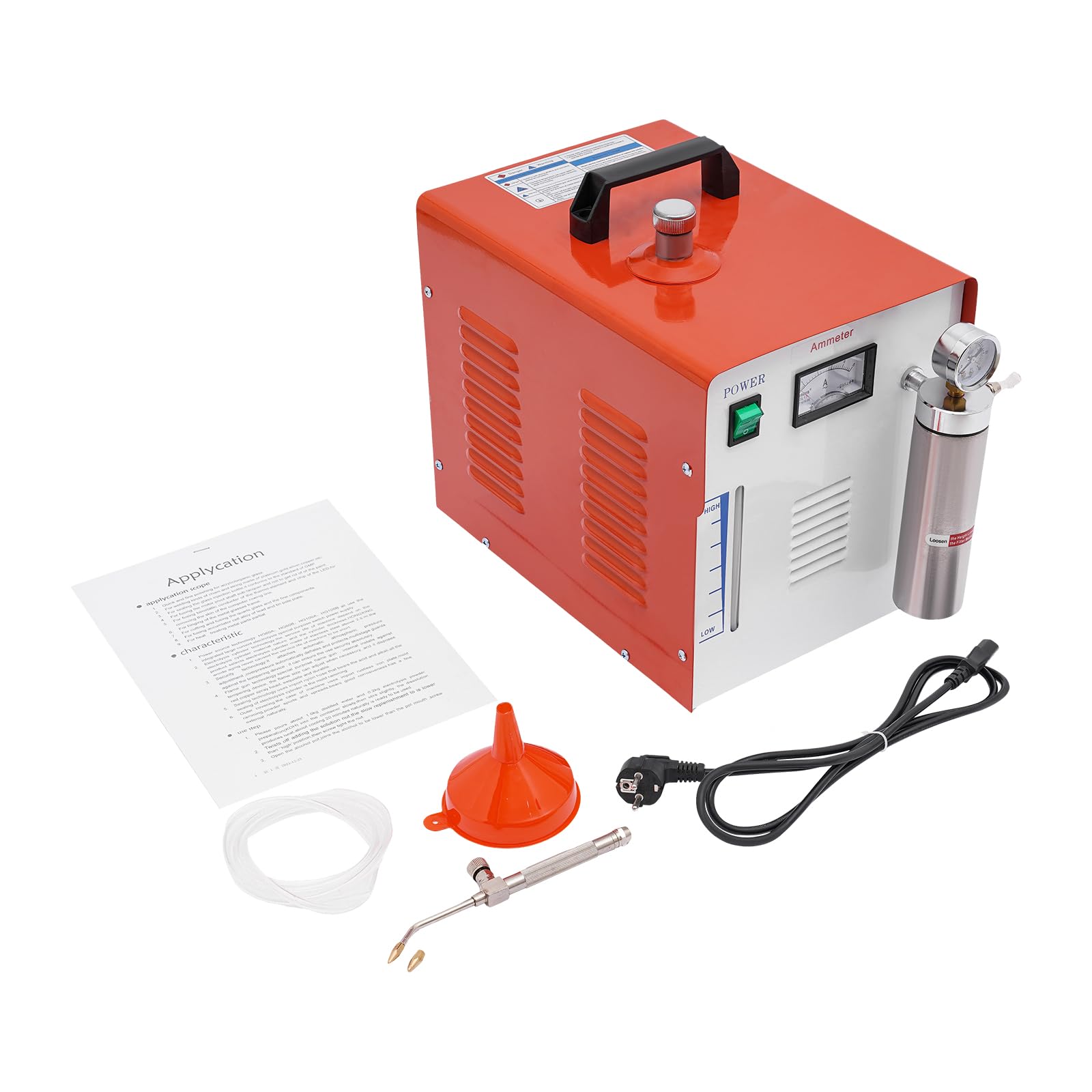 Saldatore di acqua di ossigeno, Lucidatore di fiamma, Lucidatrice acrilica, Con Misuratore di potere, Pressione E Misuratore di volume dell'acqua, 75 L/h 200W, Per Lezioni Sperimentali