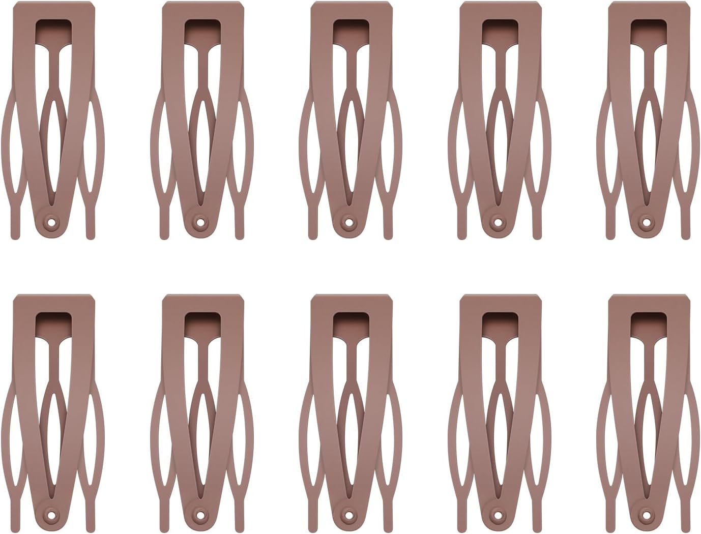 Etercycle 10 Pcs Double Grip Hair Clips, Metal Snap Hair Clips Barrettes Women Hair Making Salon Supplies Hair Accessories (Brown)