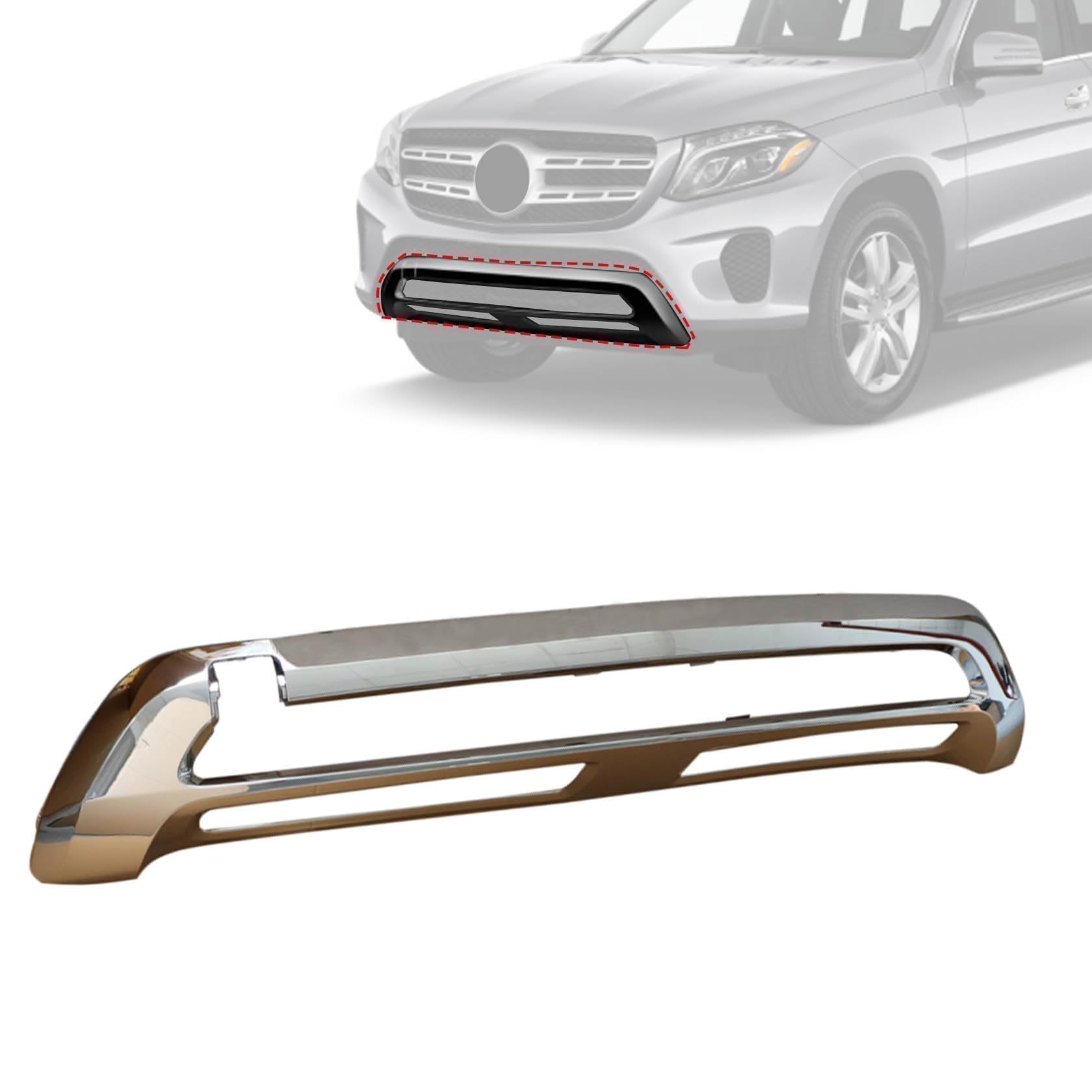 Photo 1 of ***RECOMENDED FOR PARTS/ HAS DAMAGED CLAMP*** XQSMWF 1668850501 Chrome Front Bumper Face Bar Trim Molding Step Pad Fit for 2017 2018 2019 Mercedes-Benz GLS450