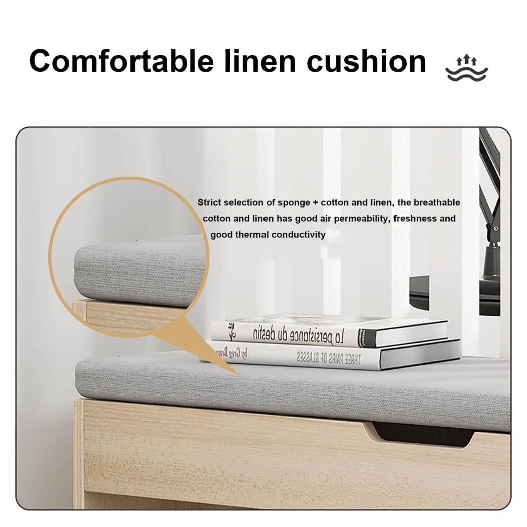 Banco Zapatero de 2 Niveles con cajón de Almacenamiento Oculto y Asiento Acolchado. Diseño Moderno para recibidor, Pasillo, baño o Sala de Estar. Elegante Taburete para g