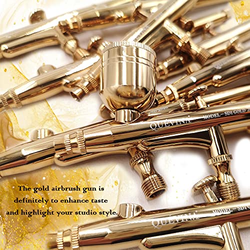 Aerógrafo profissional Quevina Airbrush Gun 0,2 mm bico/agulha dupla ação, Aerografo para escova de