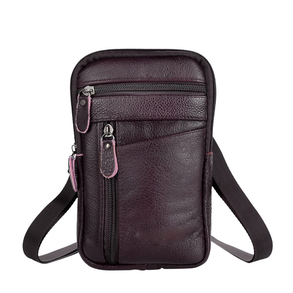 Sac à bandoulière en cuir pour homme - Petit sac de messager décontracté noir