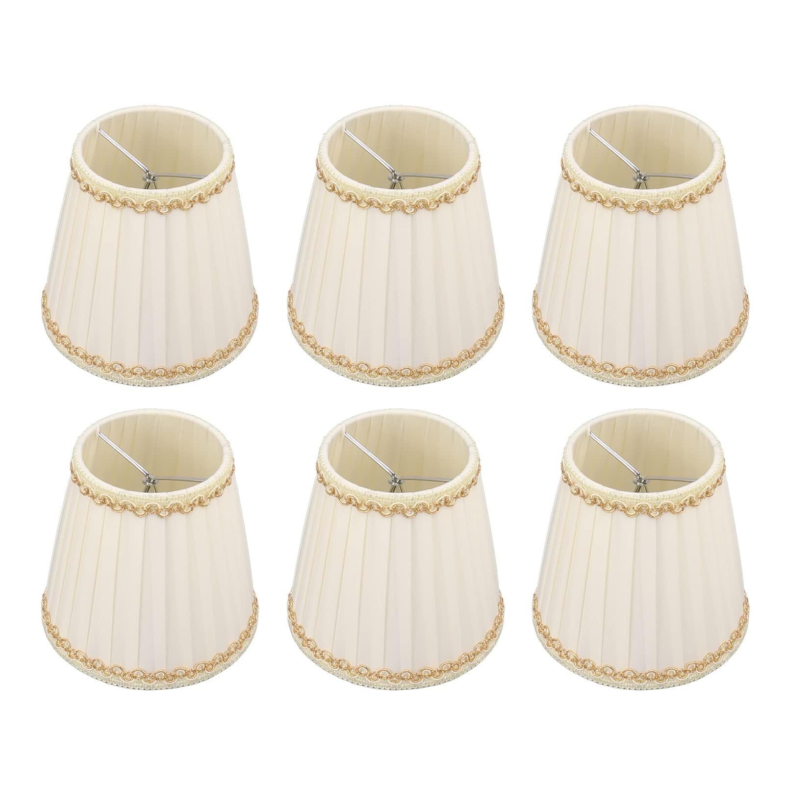6pcs Small Lamp Shades for Table Lamps Clip on Pendant Lamp Shade, Drum Lamp Shades