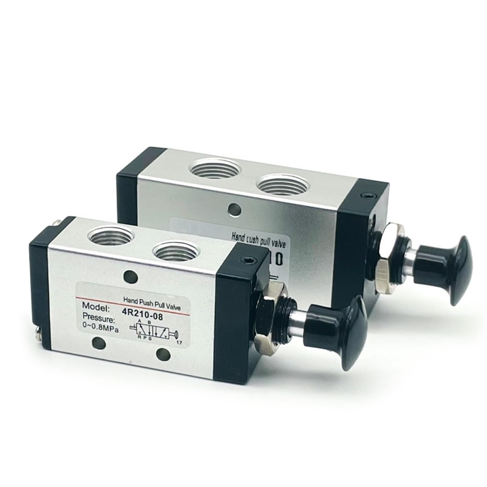 Luft-Handventil, 2-Wege, 5 Positionen, 4R110-06/210-08/310-10/410-15, Push- und Pull-Pneumatikschalter, Controller, 1 Stück(4R210-06,With 10mm Fittings)