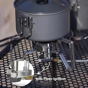 Fire-Maple FMS-125 PRO Gas Stove Compact High-Powered Backpacking Stove with Wind-Resistant Flame, Stable Detachable Design, Electric Ignition Lightweight & Durable for Camping & Hiking