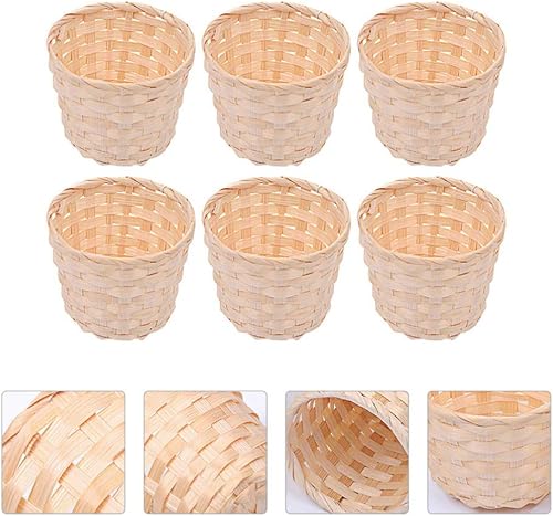 Miniatura 9 de BESPORTBLE Cesta de mimbre decorativa de bambú con tapa grande para habitación, hogar, oficina, entrada