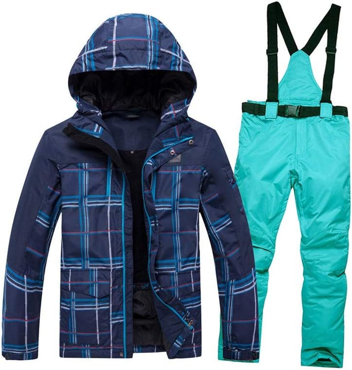 New Thick Warm Men Ski Suit Waterproof Windproof Skiing Snowboarding Jacket Pants Set Men Winter Snow Wear Suits (A XXL Code)