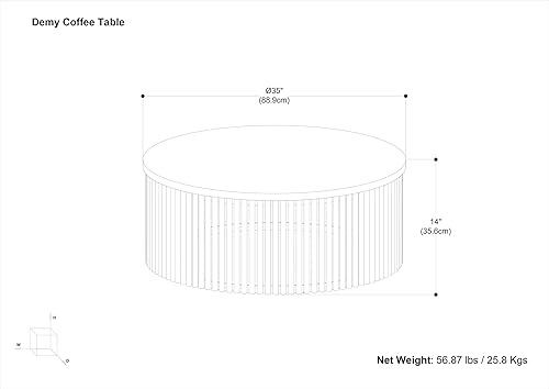 Miniatura 59 de SIMPLIHOME Demy - Mesa auxiliar redonda de metal y mango macizo de 18 pulgadas de ancho en color natural/negro, con parte superior de madera de