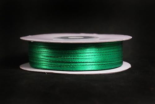 CalCastle Craft Cinta de satén de doble cara de poliéster 100yrds carrete 116" (verde esmeralda)