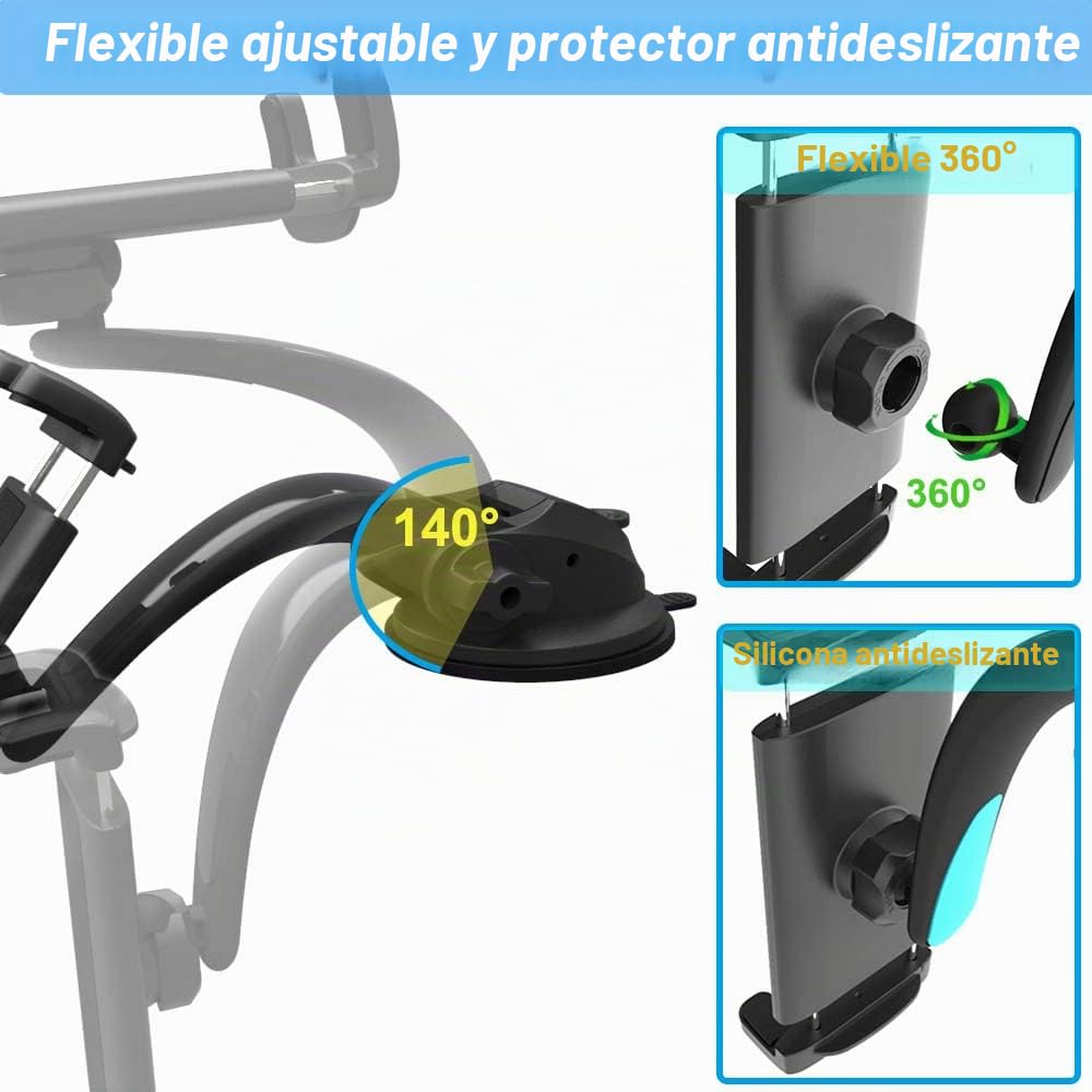 Soporte Tablet Coche Salpicadero para 4-13 Pulgadas iPad Teléfonos, Universal Soporte Tableta Móvil Coche Parabrisas para iPad Pro 12.9 Air Mini, Samsung Galaxy Tab, Kindle Fire HD, iPhone