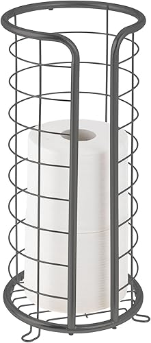 mDesign - Soporte de metal para papel higiénico con 3 rollos de papel higiénico para cuarto de baño o sala de polvo, 02325MDBSTEU, paquete de de 1,