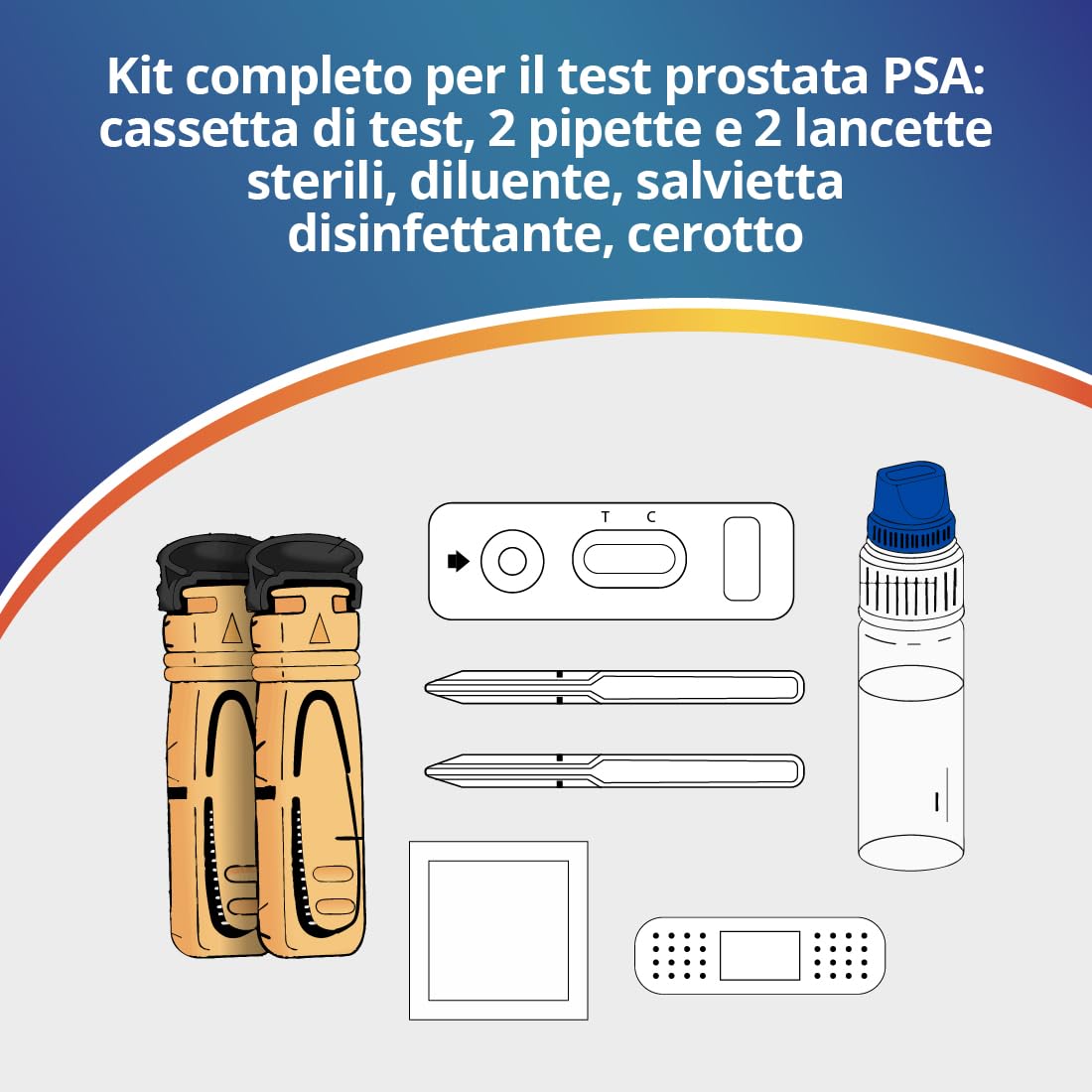 TEST PROSTATA Adeste - Rapido fai da te per la rilevazione dell'antigene prostatico specifico (PSA) nel sangue