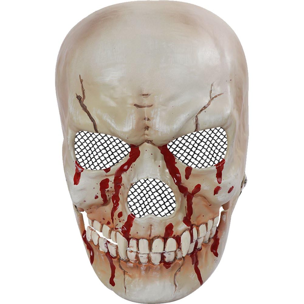 Fituenly Skull Mask Cosplay Moving Jaw Scary Mask Realistic 3d Skeleton Mask Scary Full Face Mask