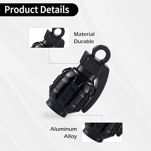 Miniatura 3 de GaRhomxy Tapones para neumáticos, cubiertas universales de aire para automóviles, SUV, camiones, bicicletas y motocicletas (negro)