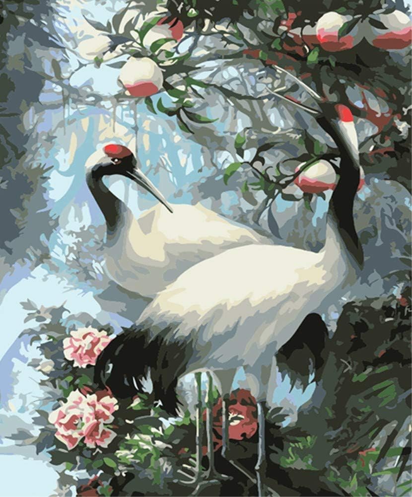 ABEUTY DIY Paint by Numbers for Adults Beginner - White Cranes 16x20 inches Number Painting (Wooden Framed) โ image 1
