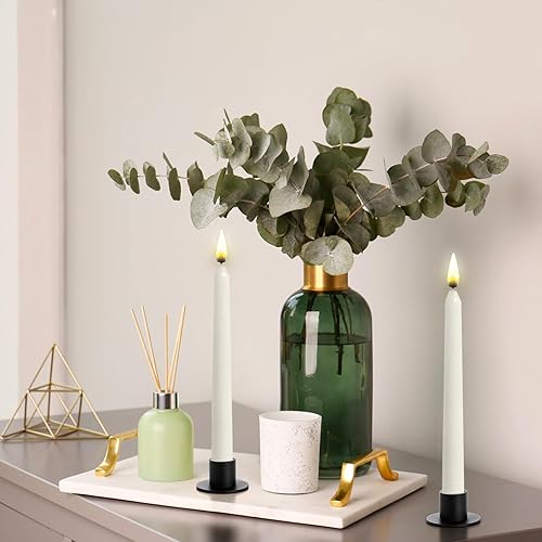 Miniatura 6 de ZENFUN Juego de 10 portavelas cónicos, portavelas negro hierro a granel, centro de mesa a granel, portavelas negro mate para decoración del hogar,