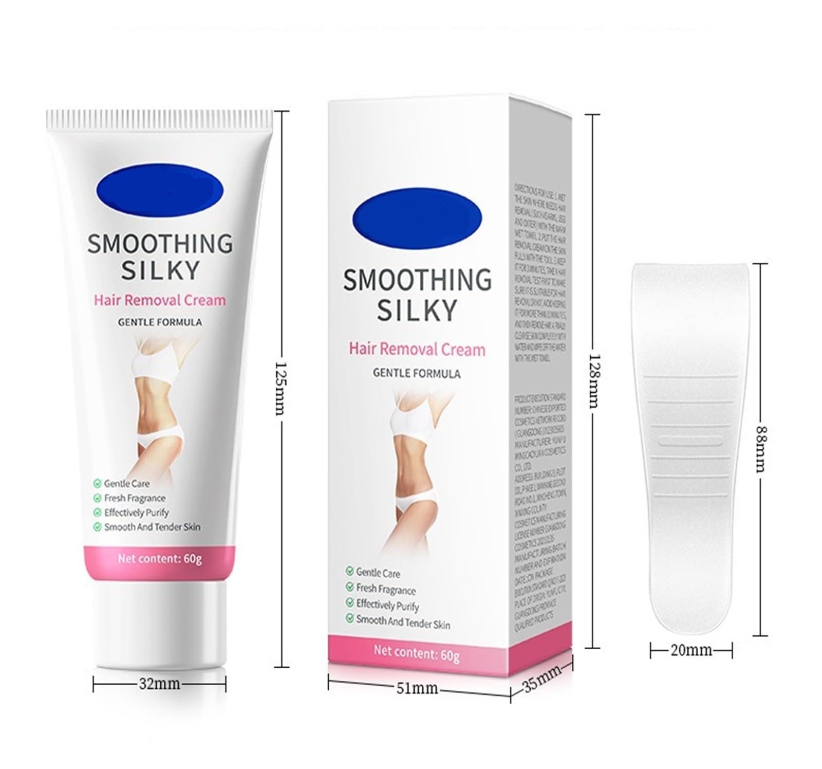 Delikatny krem ​​do depilacji 60g, szybko usuwa owłosienie pod pachami i na nogach, nie podrażnia skóry, wygodny w domu(3pcs)