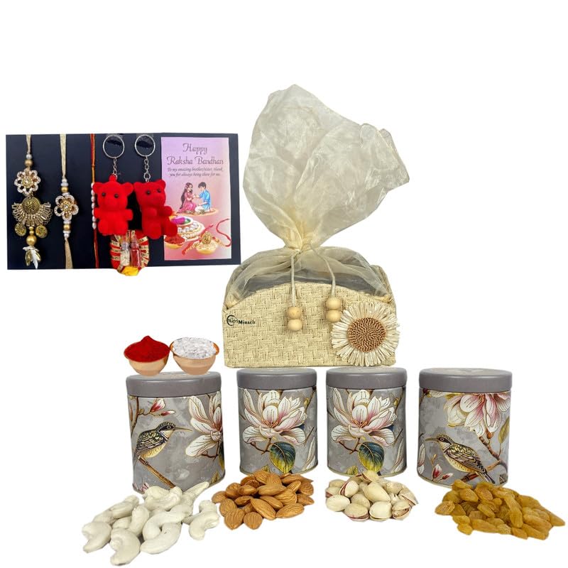 Image of NUTRI MIRACLE Rakhi Healthy Hamper of Mixed Dry Fruits for Wellness Gifting | Anniversary Treat Basket with Delicious Nut Mix