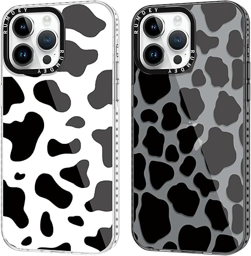 RUMDEY 2 Pack Cute Coquette Pattern for iPhone 12 Pro Max 6.7" Phone Case, Cow P