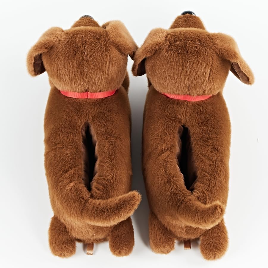 Image of ooohyeah Women's Funny Animal Hug Plush Non-Slip Slippers, Novelty Cute Cozy Warm Slippers with Grips for Women