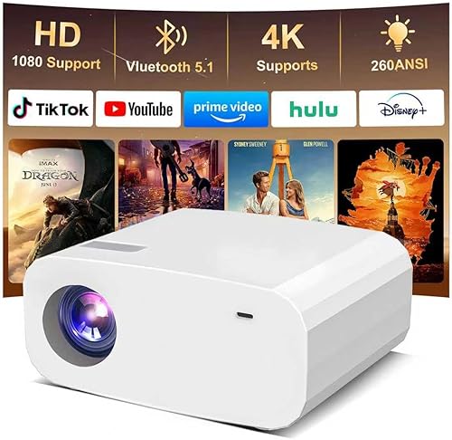 Miniatura 1 de Proyector P7 Pro, proyector portátil 4K con WiFi y Bluetooth 1080P, corrección trapezoidal eléctrica, NetflixPrimeVideo YouTube, proyector de
