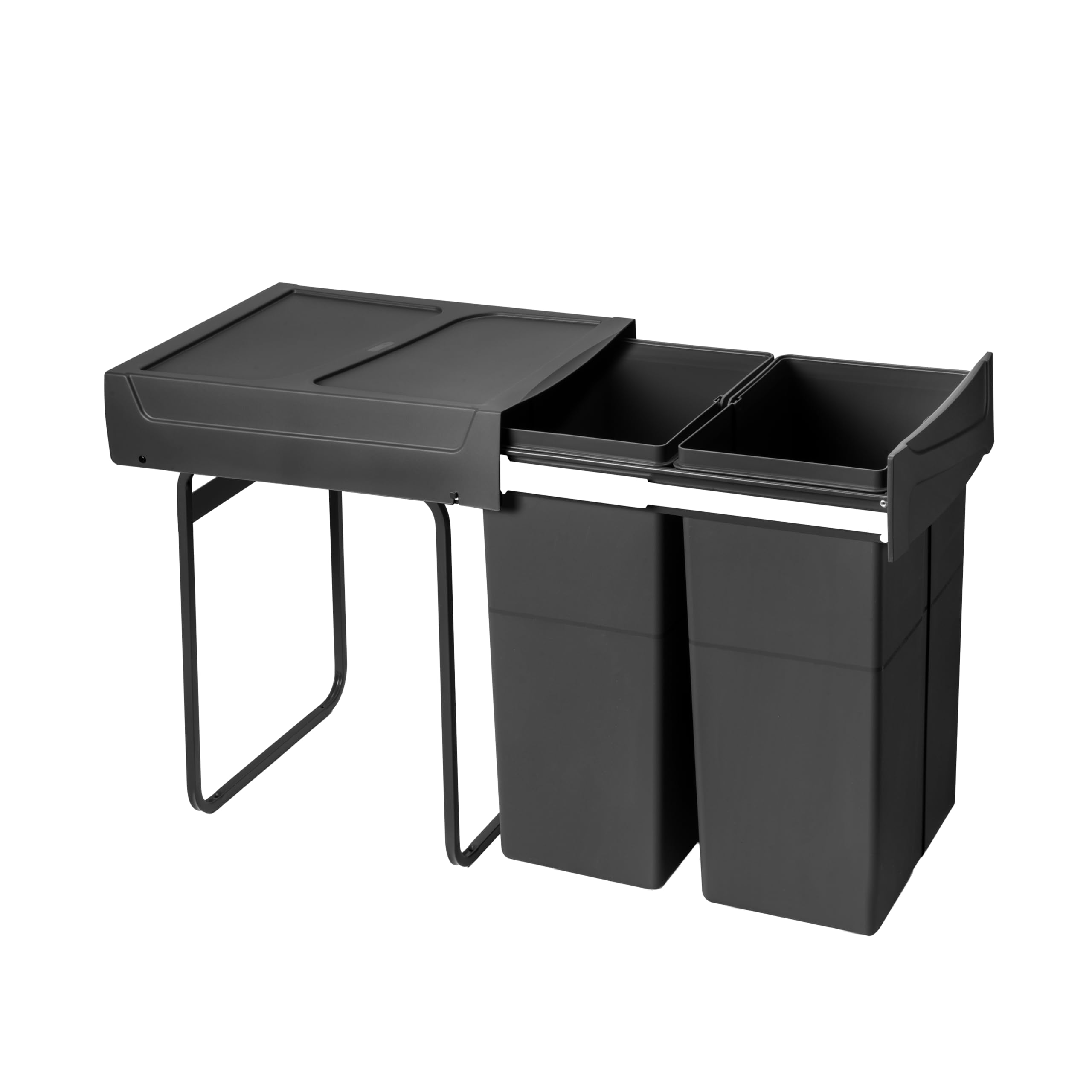 Emuca - Recycling bin for lower mounting and manual pull-out in kitchen unit Recycle 2x25litres