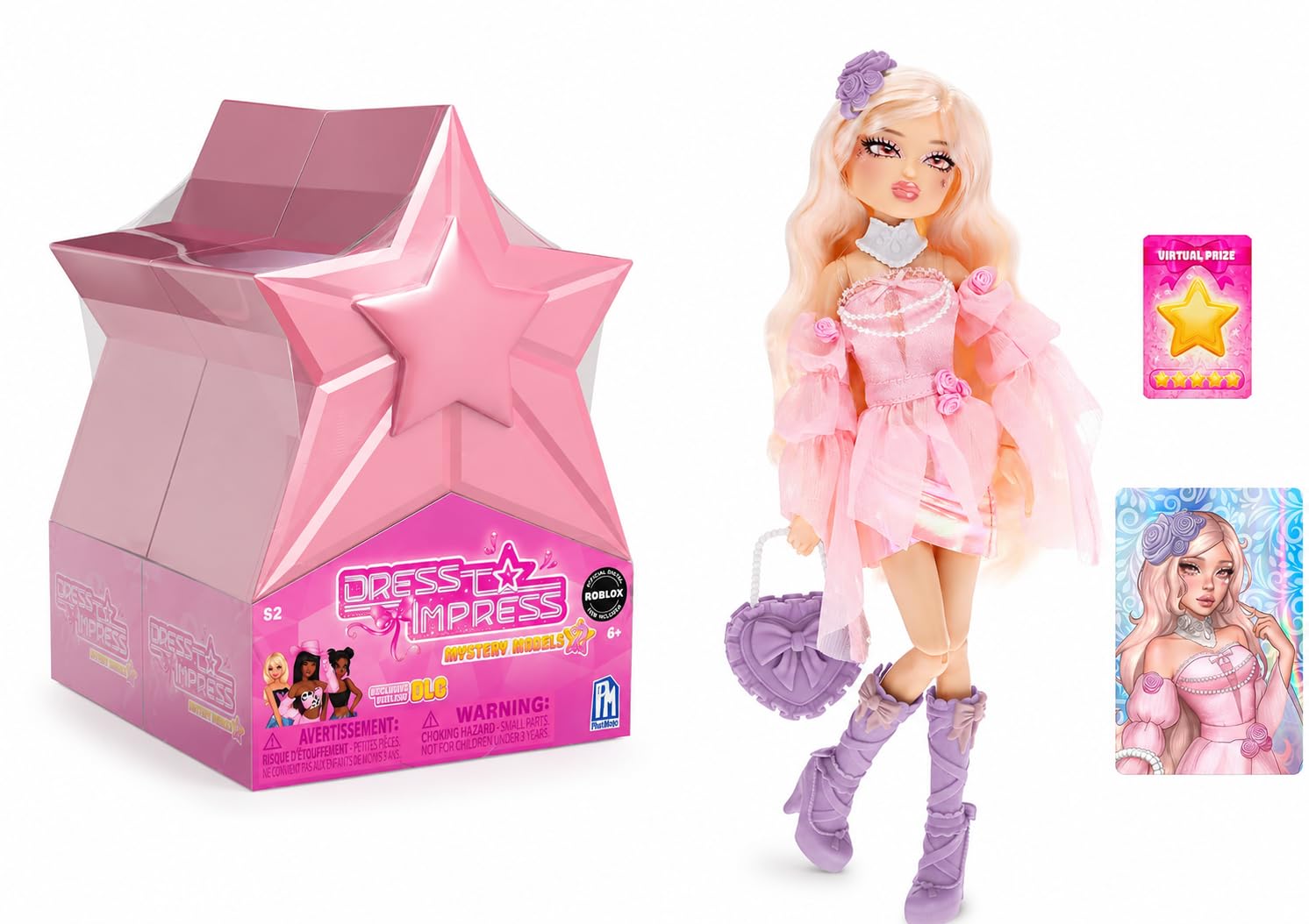 PhatMojo Dress to Impress Bundle – Winter Rose Fashion Doll and Series 2 Mystery Model 2-Pack – 3 DLC Codes