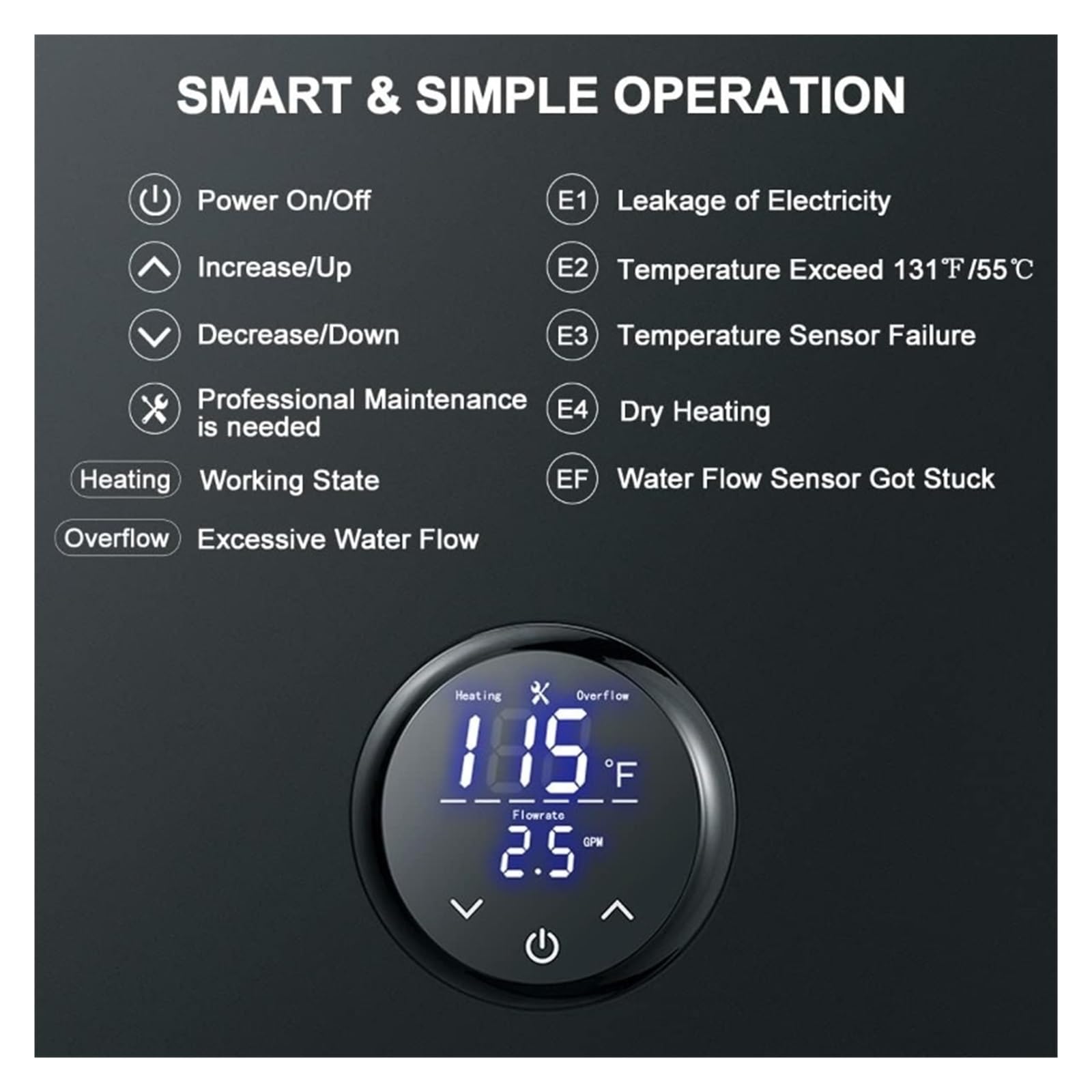 Scaldabagno Elettrico Senza Serbatoio, Scaldacqua Istantaneo Su Richiesta Da 18 KW, Scaldabagno Con Punto Di Utilizzo Ad Automodulazione