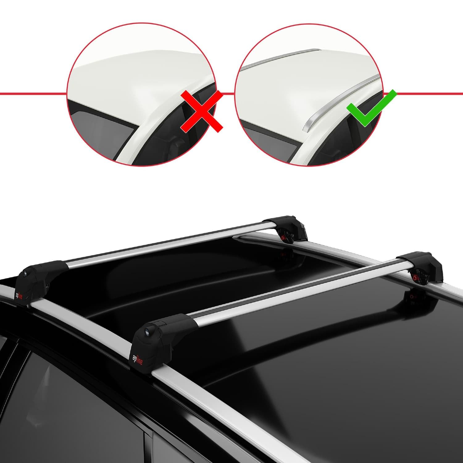 Compatible con Audi A4 (B9) Avant 2016-2025 Modelo Ace-2 Barra de Techo Auto Portaequipajes Barras Transversales Gris Aluminio 2 Barras