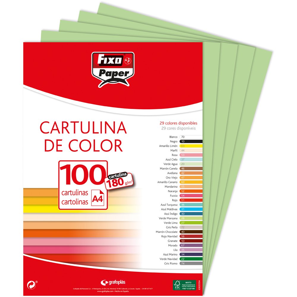 Fixo Paper 11110470 - Pack de 100 – Cartulina blanca A4, 180g — view 117