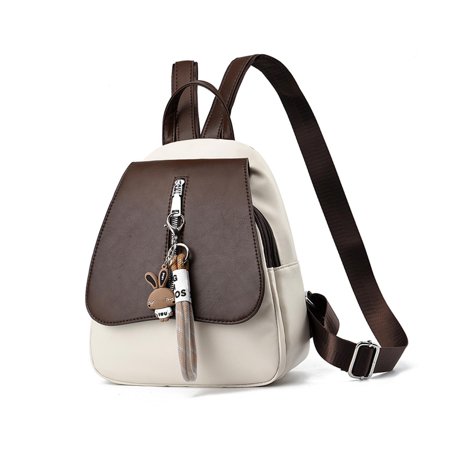 NICOLE & DORIS Zaino da Donna Piccolo Zainetto Carino Ragazza Mini Borsa Zaino Colorata Pelle PU Zainetti Antifurto Zaini Leggero da Viaggio Caffè