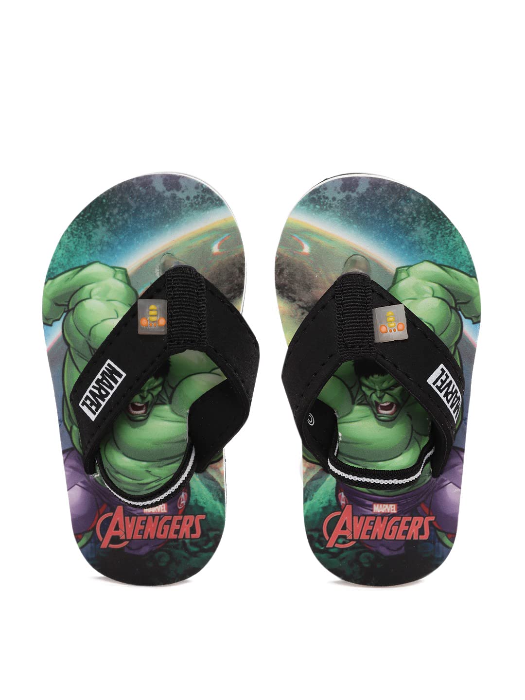 toothless Marvel Avengers Kids Boys Green/Black Flip-Flops