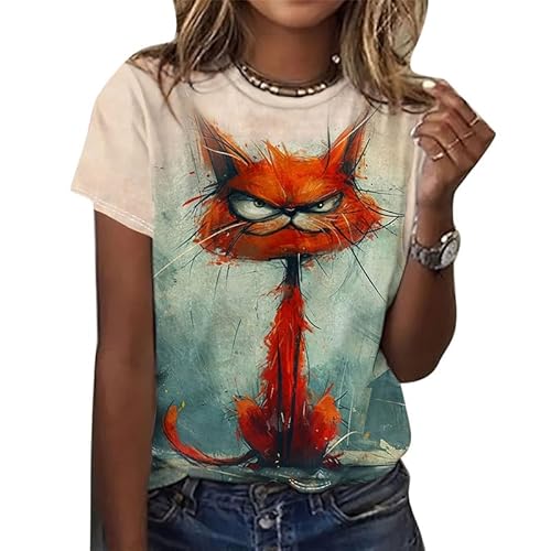 Funny Animals T-Shirt Stampata in 3D per Le Donne Cani Giraffa Anatra Grafica Tee Moda Estiva O-Collo a Maniche Corte Streetwear Pullover Top