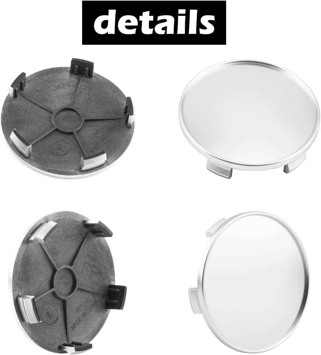 4Pcs 68mm(2.7inch) Wheel Center Caps for BMW 1 3 5 6 7 X Z Series Wheel Rim Replacement 36136783536 Hub Cap, (Silver, Out 68mm, Inner 65mm)