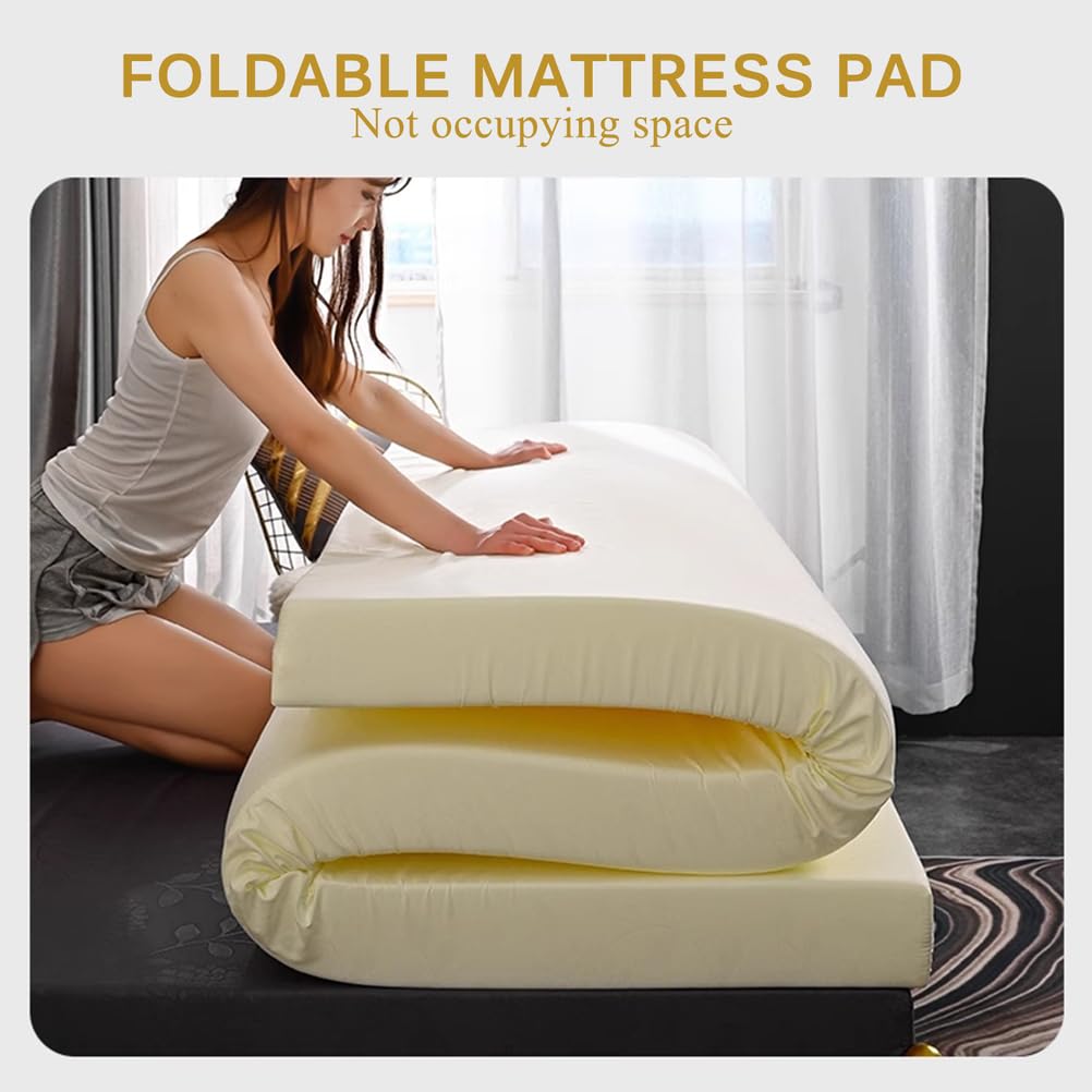 Cubrecolchón tipo futón, lavable, opciones de grosor de 1.2 pulgadas, 3.15 pulgadas, ideal para cama de invitados, camping, uso en el suelo, 60 x 200 cm