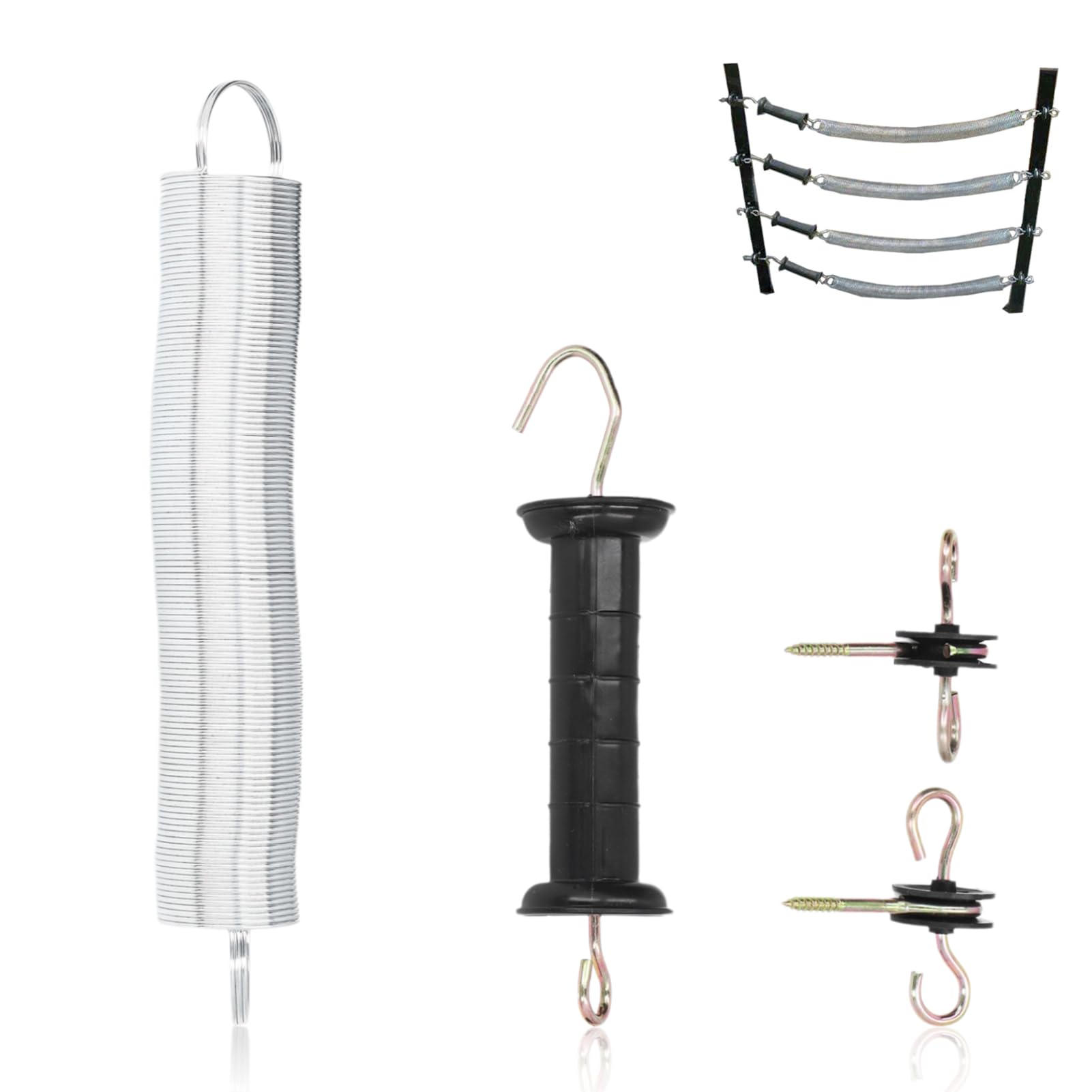 Kit De Puerta De Cerca Eléctrica, Juego De Manijas De Cerca Eléctrica, Juego De Manijas De Puerta Con Resorte, Manija De Puerta De Cerca Eléctrica De Plástico Con Aisladores Con Aisladores De Cerca El