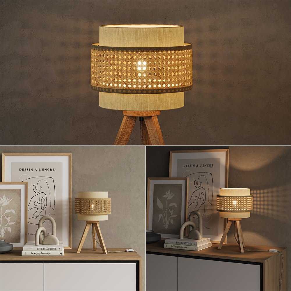 Vicco Tischlampe Morten, Creme, 26 x 45 cm | mit Standfuß, geeignet für E27 Leuchtmittel, einfache Deckenmontage