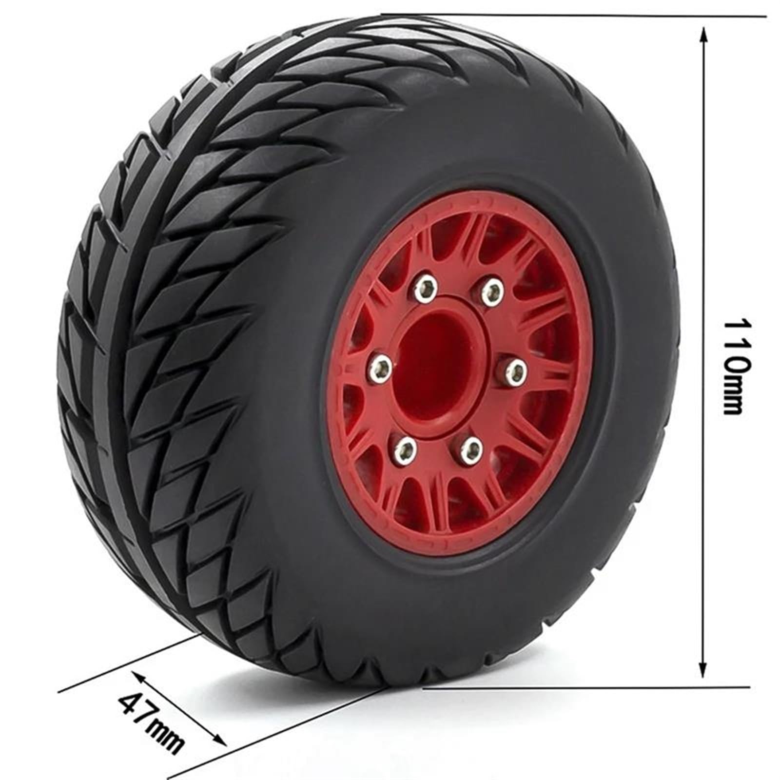 Llanta Beadlock Rueda para Traxxas para Arrma para Tamiya para HPI para Kyosho RC Car 4 Piezas 1/8 1/10 Neumático De Camión Recorrido Corto Rueda 12，14，17 Mm Hexagonal