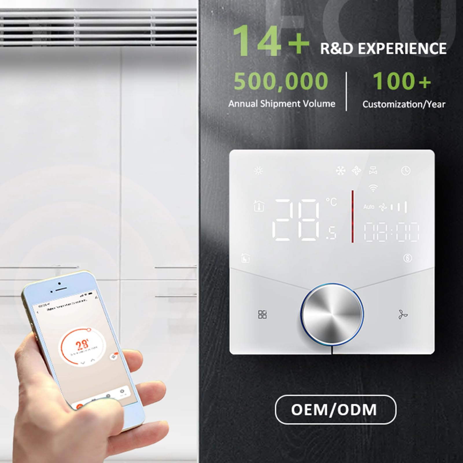 Jeffergarden Inteligentny Termostat 5 + 2 Dni 6 Okresów WiFi Termostat Klimatyzatora Programowalny Centralny Regulator Temperatury Klimatyzacji (WHITE)