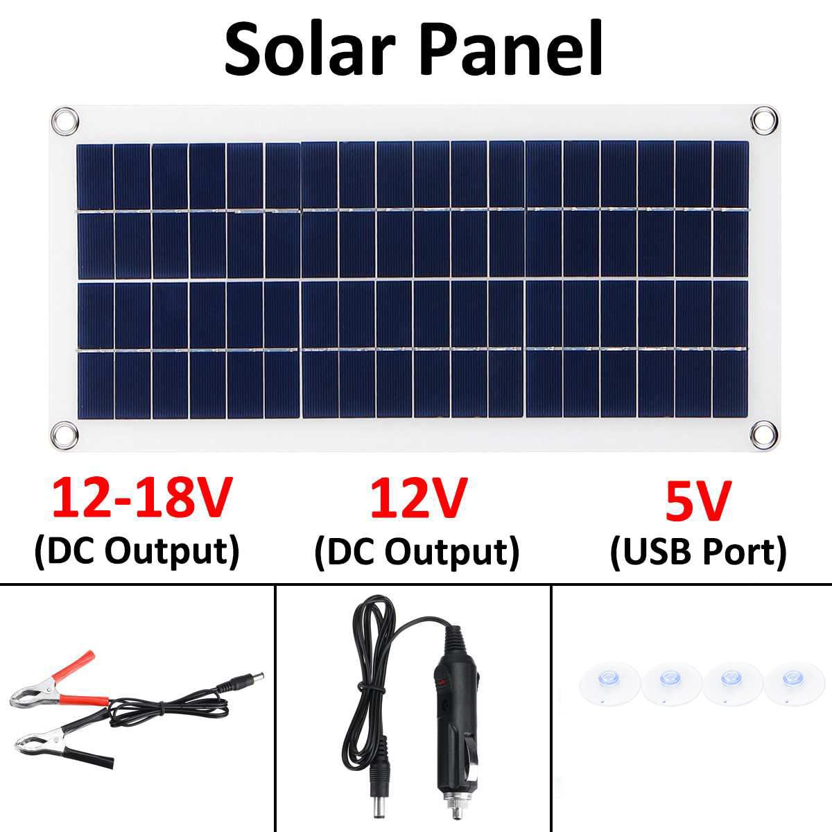 Pannello Solare Pannello Solare Solare da 20 W, Alimentatore Esterno Solare, Ricarica for Auto, Pannello Solare Fotovoltaico, Pannello Batteria