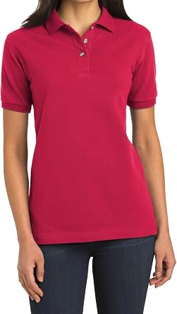 Mafoose Womens Short Sleeve Heavyweight Cotton Soft Pique Polo T-Shirt