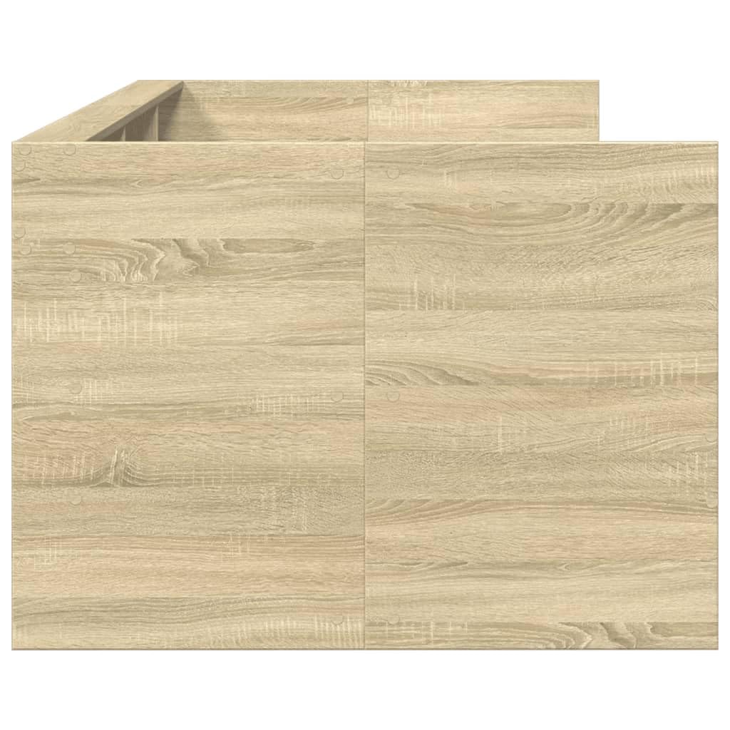 Łóżko dzienne z szufladami bez materaca, dąb Sonoma 90 x 190 cm, uniwersalna sofa do spania z 2 szufladami do przechowywania, wytrzymała sofa dzienna do pokoju gościnnego, pokoju