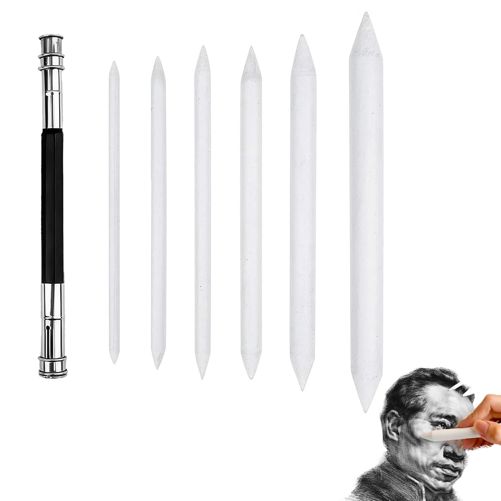 Set Strumenti Disegno Zhenghebuy - 6 Sfumini, Tampone Carta Vetrata, 2 Penne Spugna - Foto 13