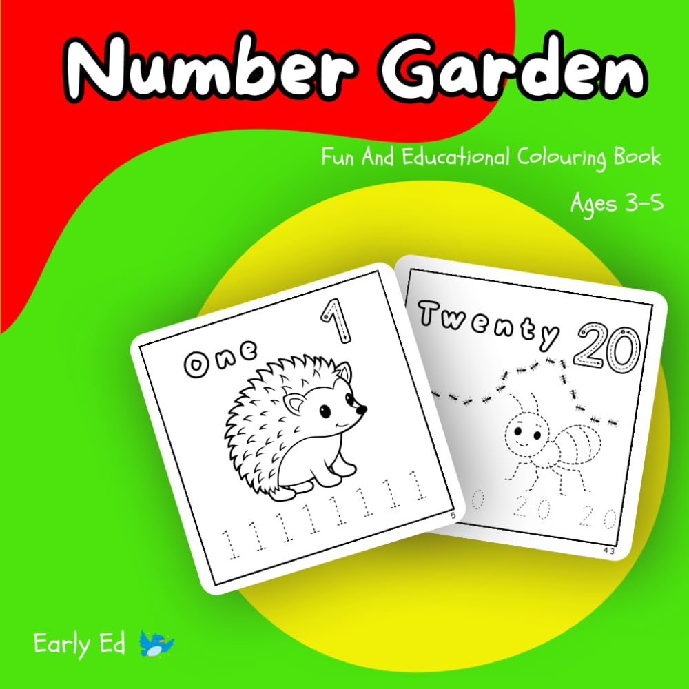 Number Garden Colouring Activity Book: Fun and Educational for ages 3-5, Learn Numbers and Shapes (Educational Books For Ages 3-5)