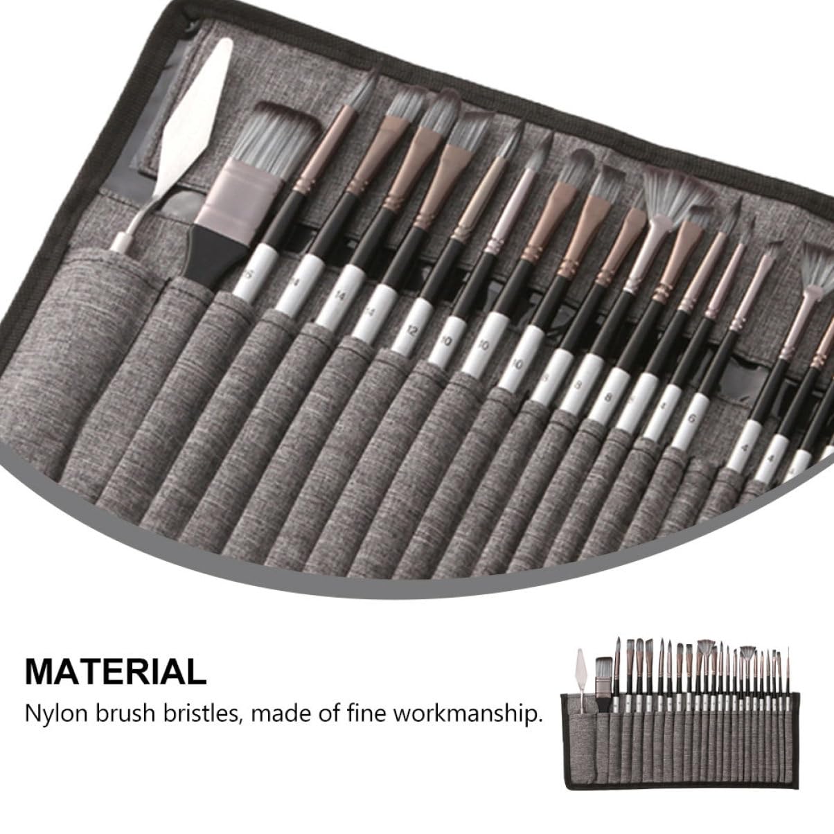 Set de 24 Pinceles de Nailon para Dibujo de Estudiante
